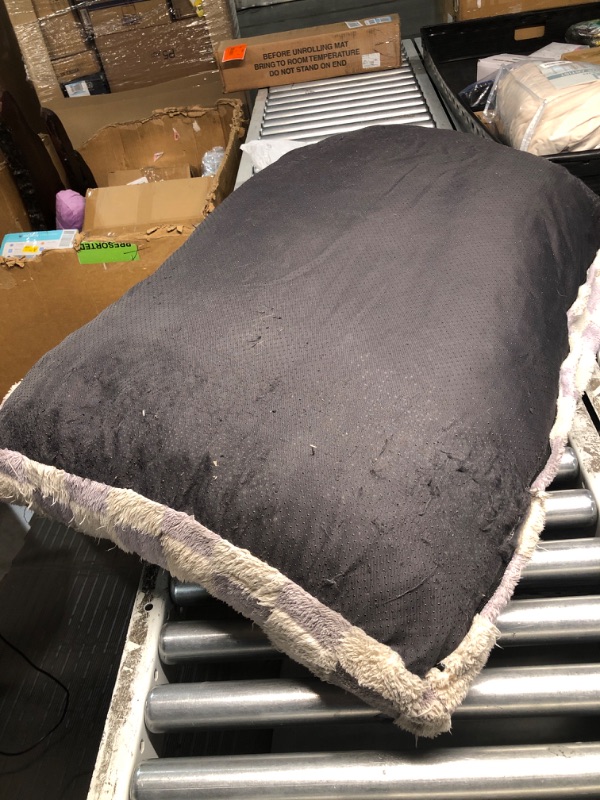 Photo 1 of ***SLIGHT TEAR, SEE PHOTOS FOR DAMAGE***Lesure XLarge Dog Bed-Thick Shredded Chopped Foam Pet Bed Indoor with Removable Cover, Cute Modern Fuzzy Plush & Anti Slip Bottom, Purple