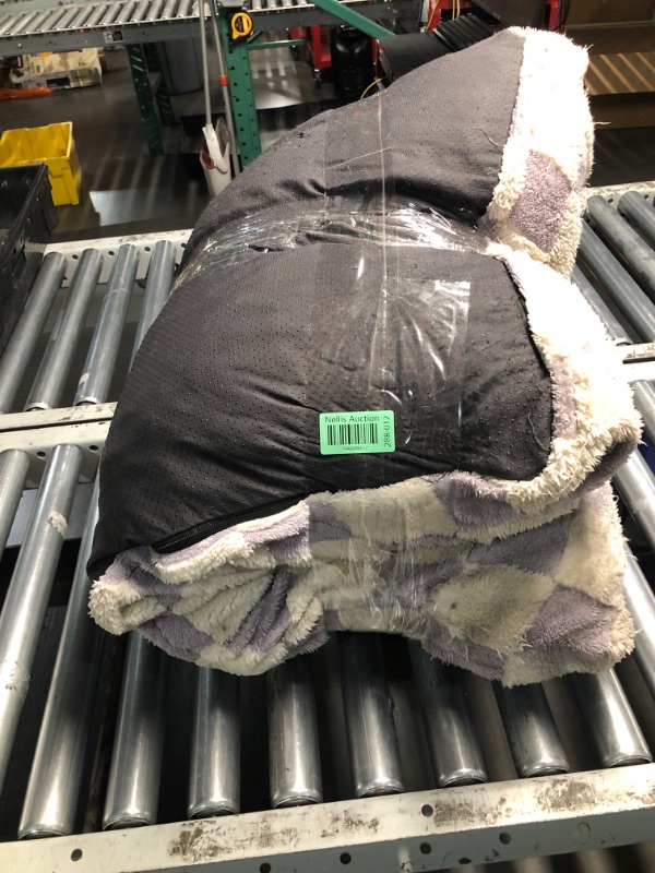 Photo 1 of ***SLIGHT TEAR, SEE PHOTOS FOR DAMAGE***Lesure XLarge Dog Bed-Thick Shredded Chopped Foam Pet Bed Indoor with Removable Cover, Cute Modern Fuzzy Plush & Anti Slip Bottom, Purple