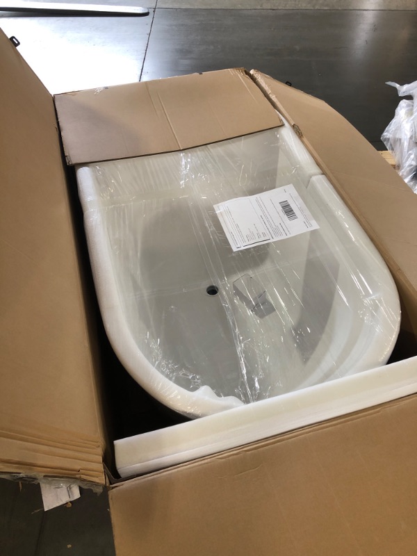Photo 1 of ***TRUCK/TRAILOR PICKUP ONLY | NONREFUNDABLE***59" Free Standing Tub, Pure Acrylic Freestanding Bathtub, Stylish Stand Alone Contemporary Deep Soaking Bath Tub, cUPC Certified SY1550 (Glossy White)