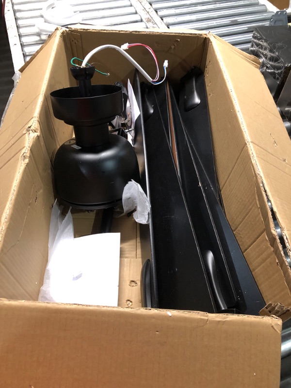Photo 1 of ***MAJOR DAMAGE - INCOMPLETE - SEE COMMENTS***
52 Inch Ceiling Fans with Lights and Remote - Black Ceiling Fan with Light, Quiet Reversible DC Motor, Dimmable Tri-Color LED, 5 Blades, Modern Indoor/Outdoor Ceiling Fan for Bedroom/Patios