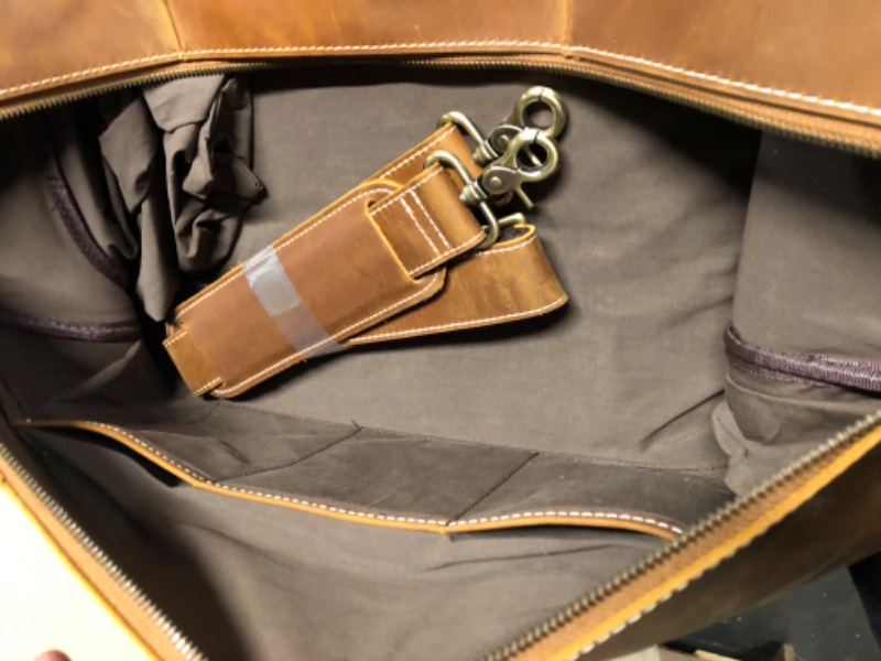Photo 1 of (scuffs on leather)
Mens Leather Duffel Bags Sport Vintage Leather Travel Gym Bag Weekender Overnight Classic Gift Genuine Gym Overnight Carry On Bag (Vintage Brown, 22 Inch).+
