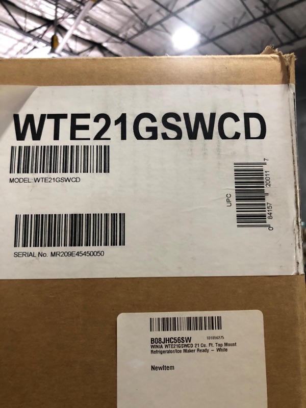 Photo 1 of *** FACTORY SEAL******TRUCK OR TRAILER PICK UP ONLY***Winia WTE21GSWCD 21 Cu. Ft. Top Mount Refrigerator - White