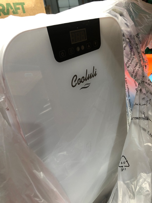 Photo 1 of *** PART ONLY__ SEE PHOTOS******NONREFUNABLE***POWER NOT ON***Cooluli 20 Liter Mini Fridge with Temperature Control - White Thermoelectric Cooler and Warmer for Bedroom, Office, Car, Dorm