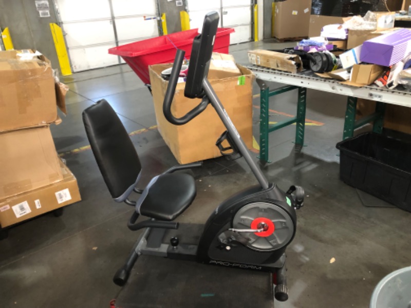 Photo 1 of *** TRUCK OR TRAILER PICK UP ONLY*** ITEM TESTED FOR POWER, UNABLE TO TEST FURTHER***ProForm 2024 400RI Recumbent Exercise Bike