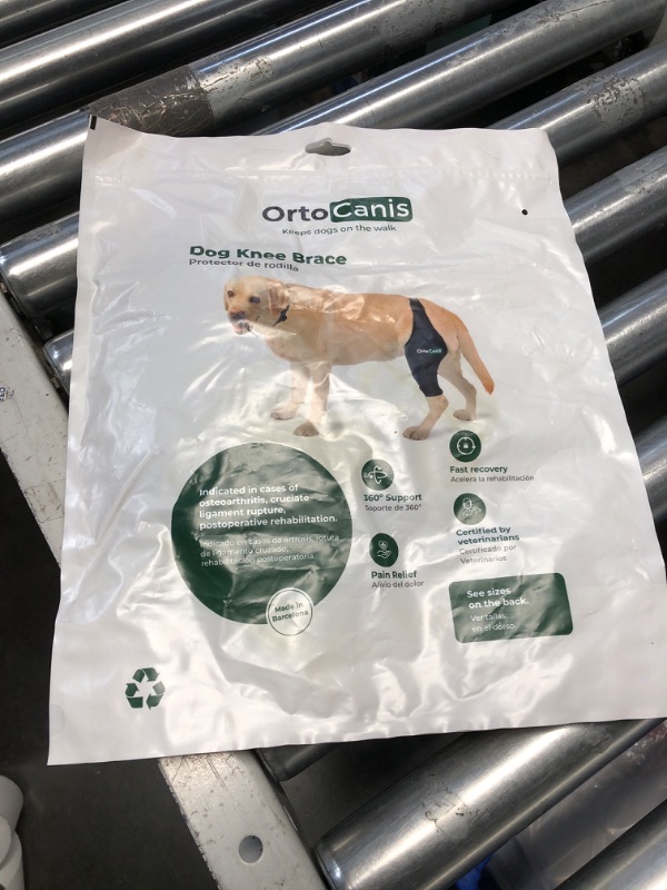 Photo 1 of **PREV USED**
Ortocanis - Dog Knee Brace - For Right Hind Leg - Made of ARD Neoprene - For ACL Tear, Ligament Injuries, Patellar Luxation or Osteoarthritis - Size Large (12,3 - 14,2 ")