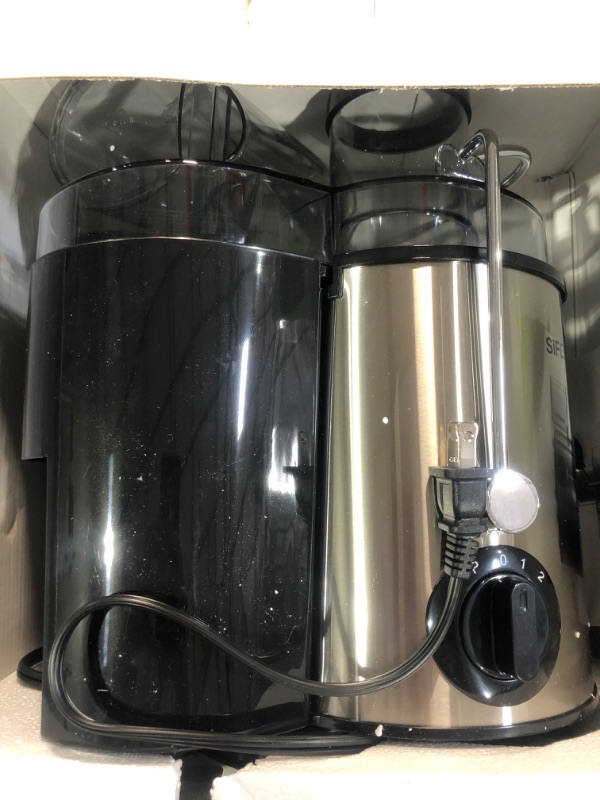 Photo 1 of (item sold for parts)(repair) SiFENE Juicer Machines, Big Mouth Large 3” Feed Chute for Whole Fruits and Vegetables, Centrifugal Extractor, Easy to Clean, Non-BPA, Silver