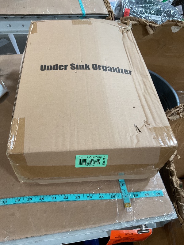 Photo 1 of ***(MISSING HARDWARE)***
PXRACK 2 Pack Under Sink Organizer,Adjustable Height,2 Tier Pull Out Under Cabinet Organizer,Slide Out Thickened Metal Under Sink Storage for Kitchen Bathroom Laundry Cabinet Pantry,White