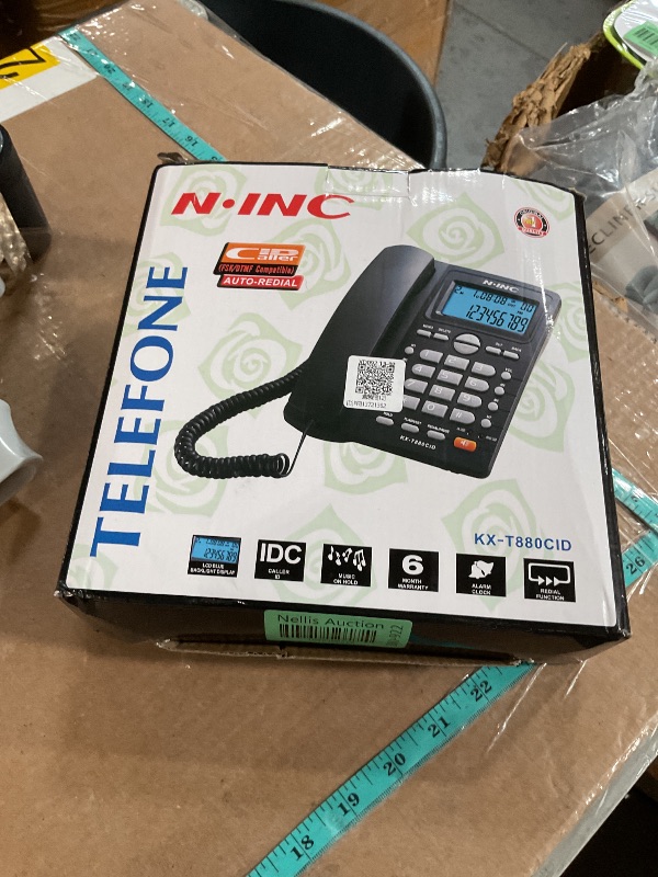 Photo 1 of Corded Phone, Dualport Extension Set Corded Telephone with Caller ID Display and Speaker Phone,Large Buttons Landline Phone for Office Business (White)