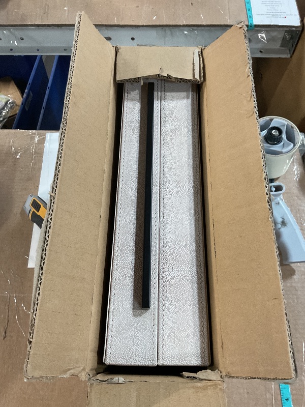 Photo 1 of **ONLY 1 BOX**MISSING THE BIG ONE**
Generic Sagala Set of 2 Ivory Shagreen Decorative Boxes With Black Metal Handles, Faux Leather Jewelry Boxes Modern Storage Boxes Photo Boxes Memory Boxes Home Organizer Box(Ivory), 14.2x8.6x3.5cm