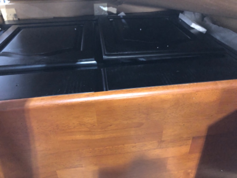Photo 1 of *2 boxes* Sunset Trading Keepsake Buffet and Lighted Hutch, Black/Cherry Finish
