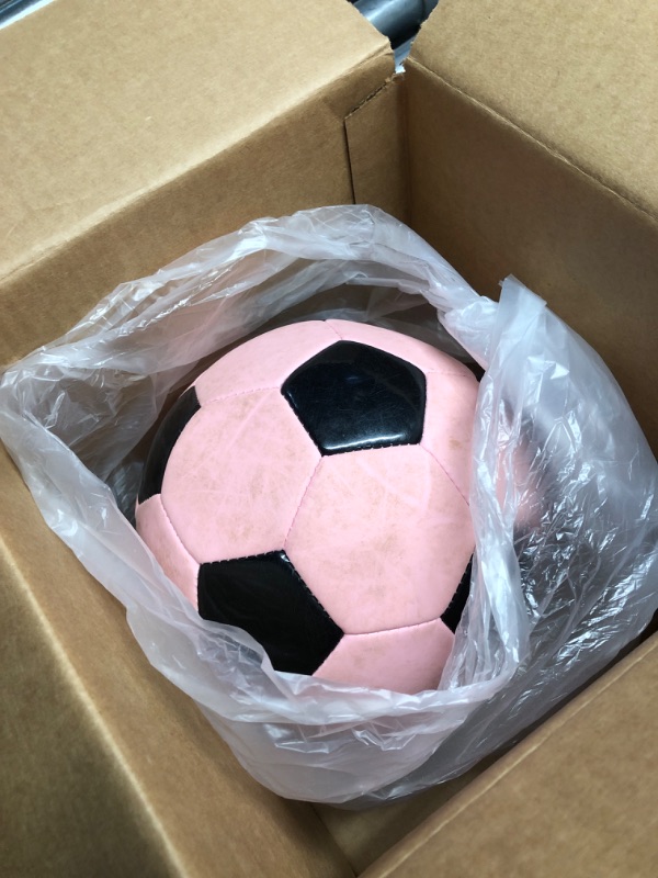 Photo 1 of (Used)WILSON Traditional Soccer Ball - Size 3, Pink/Black