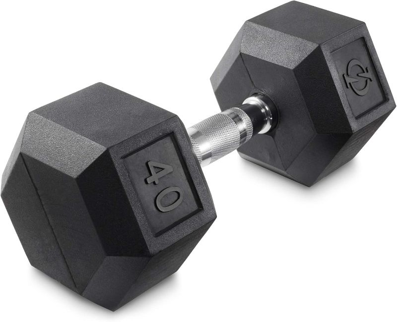Photo 1 of  ***FACTORY SEALED*** Gym Rubber Coated Hex Dumbbell Hand Weights 40lb single dumbbell 
