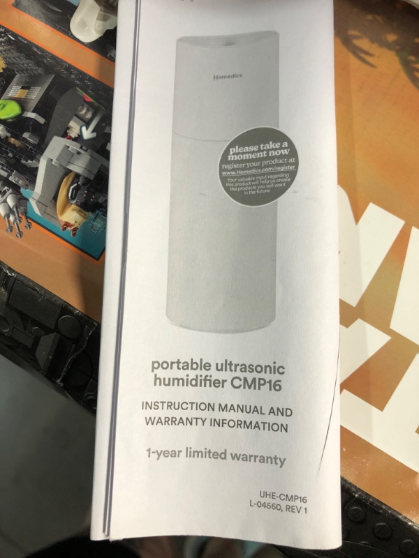 Photo 1 of ***(MISSING CHARGER)***
HOMEDICS SMALL PORTABLE HUMIDIFIER WHITE 