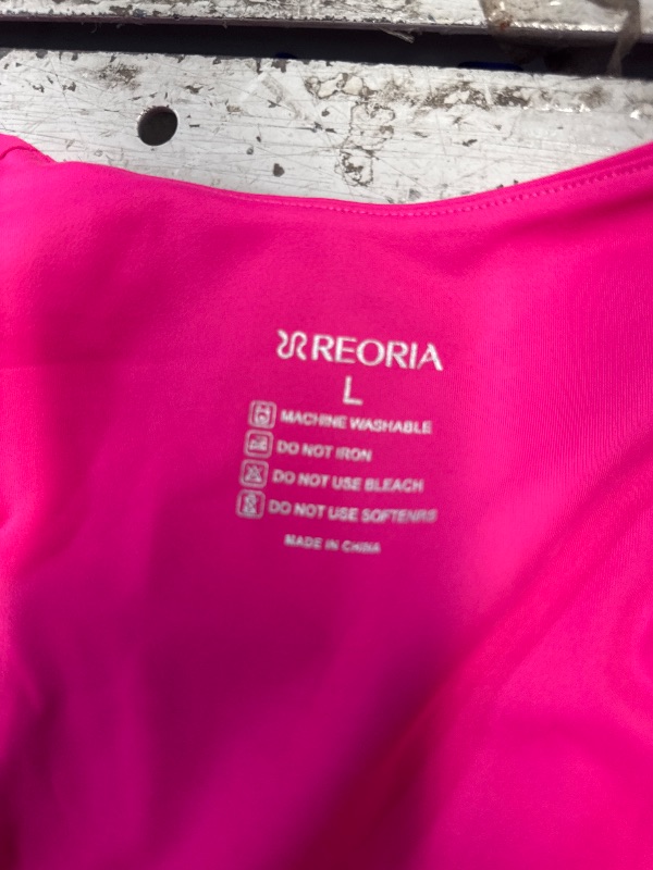 Photo 1 of ** Large***
REORIA Womens Summer Sexy Sleeveless Square Neck Double Lined Going Out Cute Thong Bodysuit Tank Tops Neon Rose Red Large