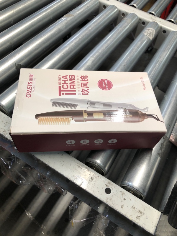 Photo 1 of ZJchao 2 in 1 Hair Dryer Brush, Negative Ion Anti-frizz Hot Air Brush Blower, Professional Electric Household Hair Curling Comb, Protable Hair Dryer Comb Machine