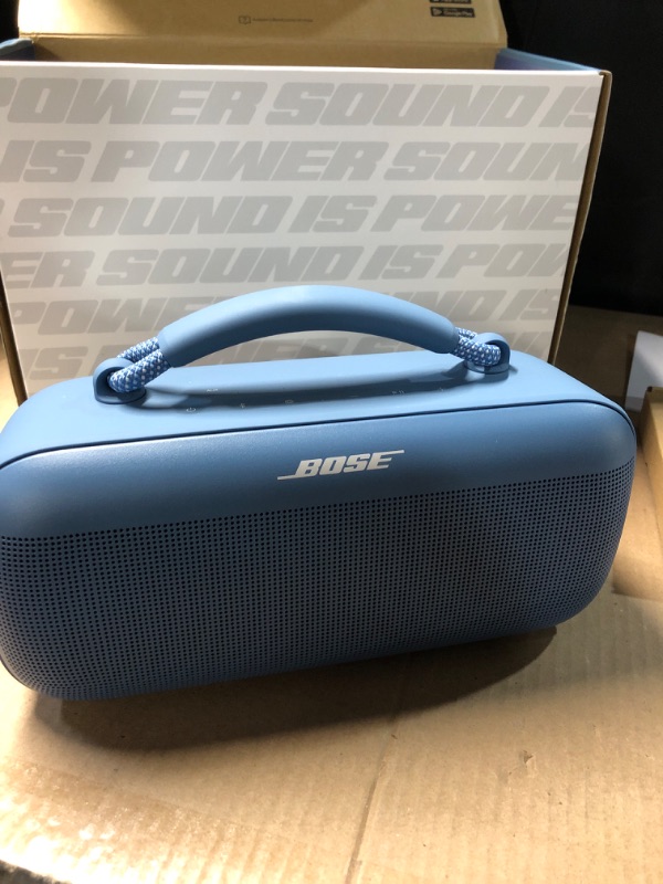 Photo 1 of Bose SoundLink Max Portable Speaker, Large IP67 Waterproof Bluetooth Speaker, Up to 20 Hours of Playtime, USB-C, Built-in 3.5mm AUX Input, Blue Dusk