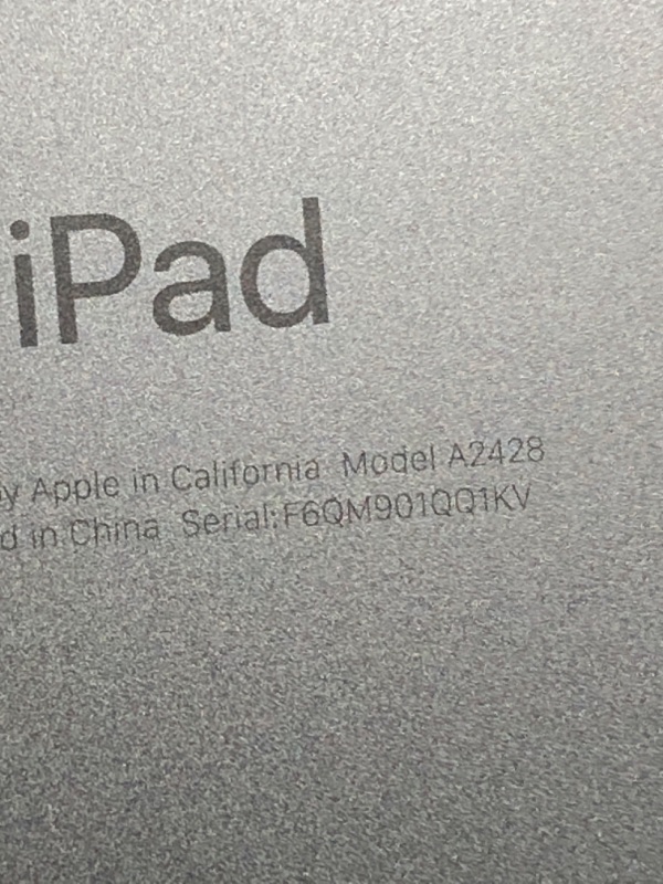 Photo 1 of 2020 Apple iPad (10.2-inch, Wi-Fi + Cellular, 32GB) - Space Gray (8th Generation)
