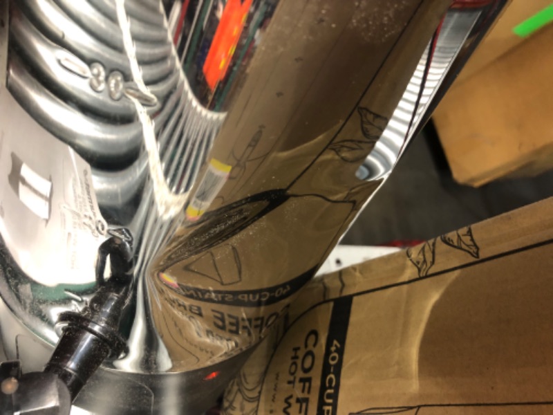 Photo 1 of ***DAMAGED - MISSING PARTS - UNTESTED - SEE COMMENTS***
Elite Gourmet CCM040 Stainless Steel 40 Cup Coffee Urn Removable Filter For Easy Cleanup, Two Way Dispenser with Cool-Touch Handles Electric Coffee Maker Urn, Stainless Steel