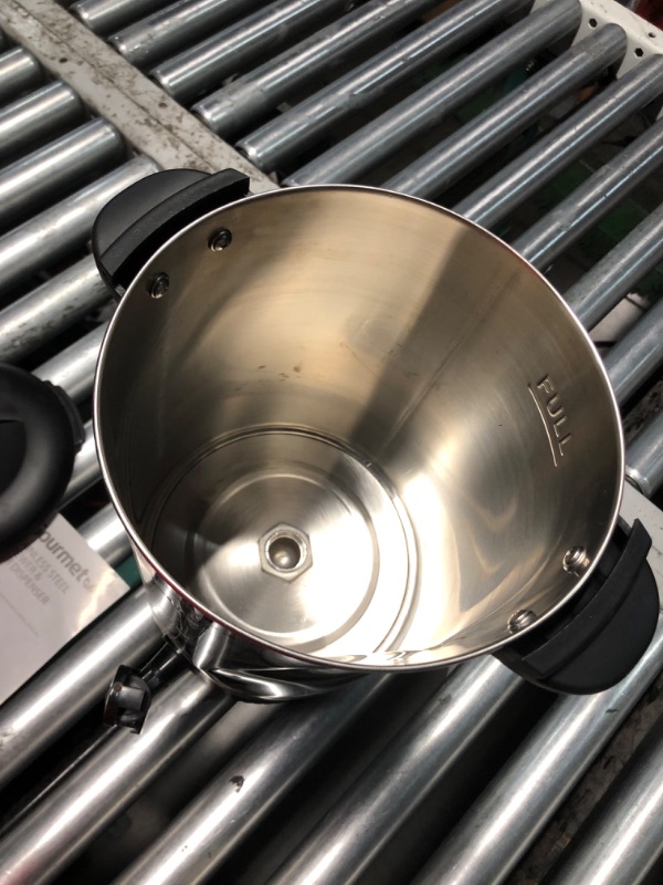 Photo 1 of ***DAMAGED - MISSING PARTS - UNTESTED - SEE COMMENTS***
Elite Gourmet CCM040 Stainless Steel 40 Cup Coffee Urn Removable Filter For Easy Cleanup, Two Way Dispenser with Cool-Touch Handles Electric Coffee Maker Urn, Stainless Steel