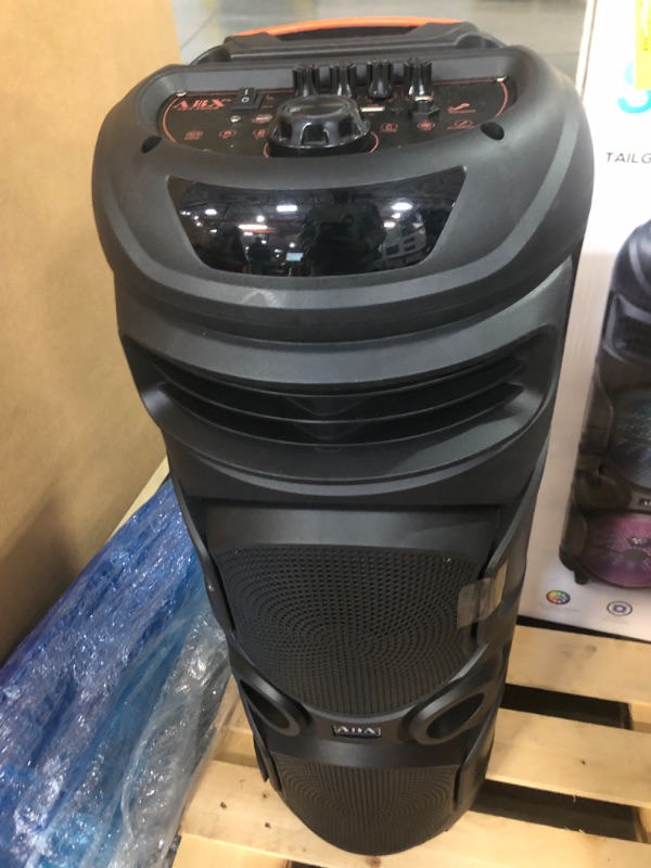 Photo 1 of ***(MAJOR DAMAGE/ BROKEN LEG)***
Audiobox ABX-2900R Dual 8" Party Bluetooth Speaker - Light Weight with RGB Lights, Dual Channel Sound for Parties, DJ, Karaoke Ready