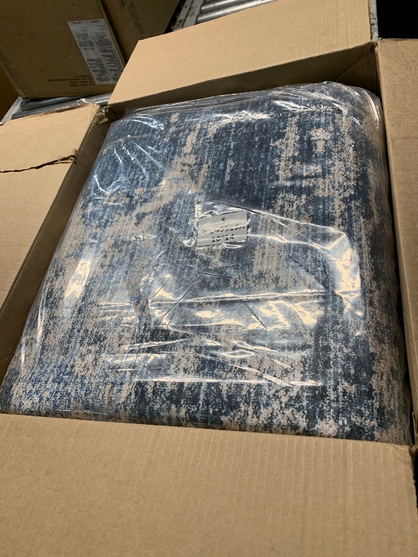 Photo 1 of 10x14 Area Rugs for Living Room: Large Machine Washable Area Rug with Non Slip Backing Non Shedding Abstract Stain Resistant Carpet for Bedroom Dining Room Nursery Home Office - Beige/Blue