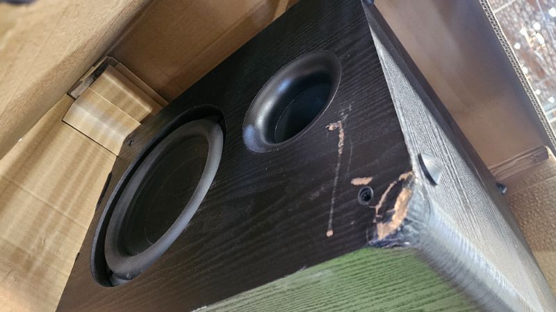 Photo 1 of ***PARTS ONLY***Monolith M-10 V2 10-Inch THX Certified Ultra 500 Watt Powered Subwoofer - Low Distortion, High Power Output, Vented HDF Cabinet, RCA and XLR Inputs, for Home Theater Systems, Black Ash Finish