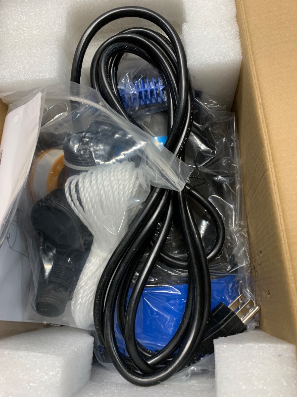 Photo 1 of AgiiMan Submersible Water Pump, 1HP 3500GPH Sump Pump with 10FT Power Cord, 3/4" Check Valve Adapter, Water Pump for Basements, Pool Fountains, Hot Tub, Garden, Blue