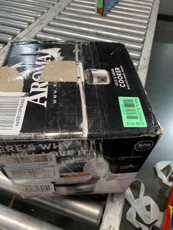 Photo 1 of AROMA Digital Rice Cooker, 4-Cup (Uncooked) / 8-Cup (Cooked), Steamer, Grain Cooker, Multicooker, 2 Qt, Stainless Steel Exterior, ARC-914SBD