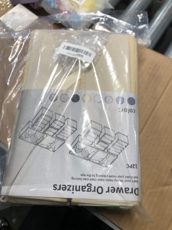 Photo 1 of ***(HEAVILY USED)***
DIMJ Drawer Organizer Clothes, 12 Pack Dresser Organizer, Foldable Closet Organizers and Storage, Fabric Dresser Bins, Drawer Dividers for Nursery, Baby Clothes, Underwears, Sock (Beige)