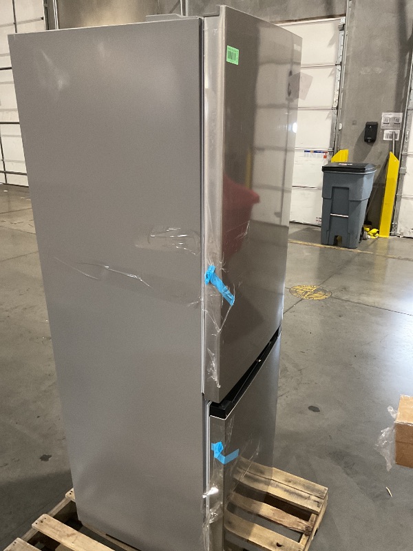 Photo 1 of *** PALLET TRUCK/TRAILER PICKUP ONLY***SHARP SJB1255GS Refrigerator with Bottom-Freezer, Counter-Depth, 24 Inch, 11.5 Cubic Foot, Stainless Steel