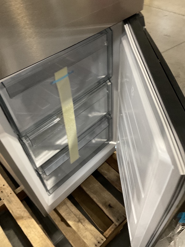 Photo 1 of *** PALLET TRUCK/TRAILER PICKUP ONLY***SHARP SJB1255GS Refrigerator with Bottom-Freezer, Counter-Depth, 24 Inch, 11.5 Cubic Foot, Stainless Steel