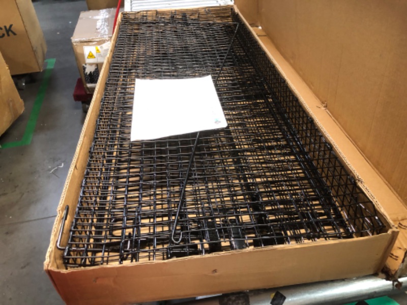 Photo 1 of ***DAMAGED - BENT - WARPED - LIKELY MISSING PARTS - SEE PICTURES***
Humane Way Folding 50 Inch Live Humane Animal Trap - Safe Traps for All Animals - Dogs, Raccoons, Cats, Groundhogs, Opossums, Coyote, Bobcat - 50"x20"x26"