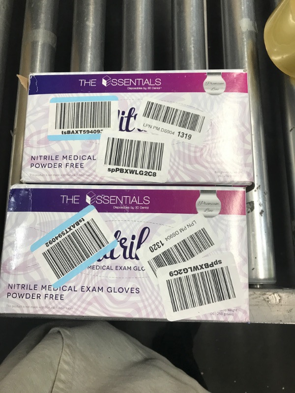 Photo 1 of ** XL ** 2 PACKS ** 600 CT TOTAL **  The Essentials Disposable Nitrile Gloves, Powder Free, Single Use Non-Sterile Protective Gloves for Various Uses - 300 Count

