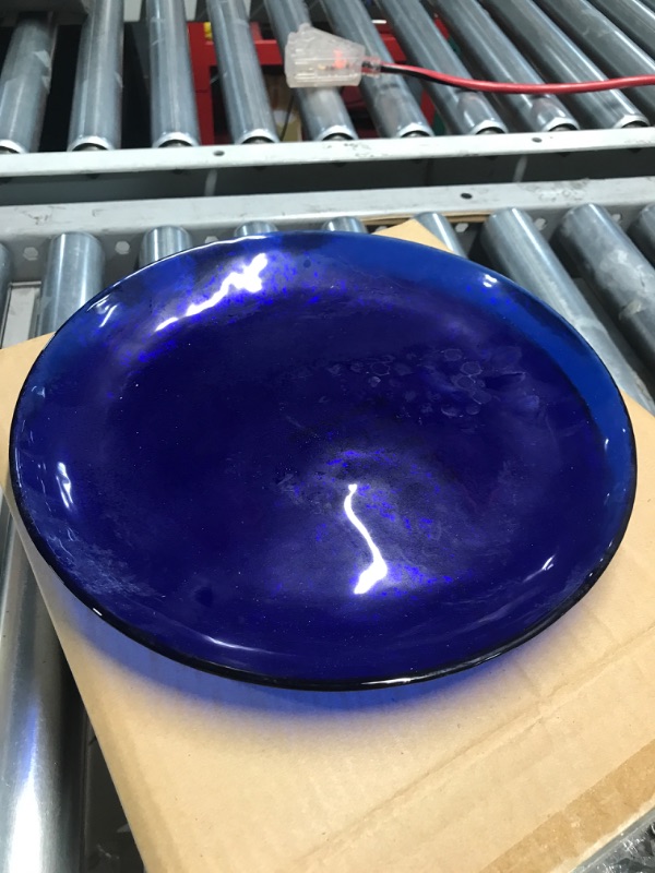 Photo 1 of ** DIRTY, BUT ALL 4 PLATES INTACT ** Fortessa Los Cabos Tableware, 4-Piece Glass Dinner Plate Set (10.5 Inches), Dishwasher-Safe Glass Dinnerware Collection, Cobalt Blue