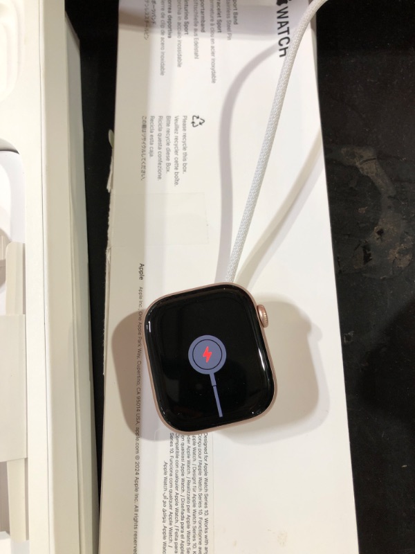 Photo 1 of ***ICLOUD LOCKED/PARTS ONLY***

Apple Watch Series 10 [GPS 42mm case] Smartwatch with Rose Gold Aluminium Case with Light Blush Sport Band - M/L. Fitness Tracker, ECG App, Always-On Retina Display, Water Resistant