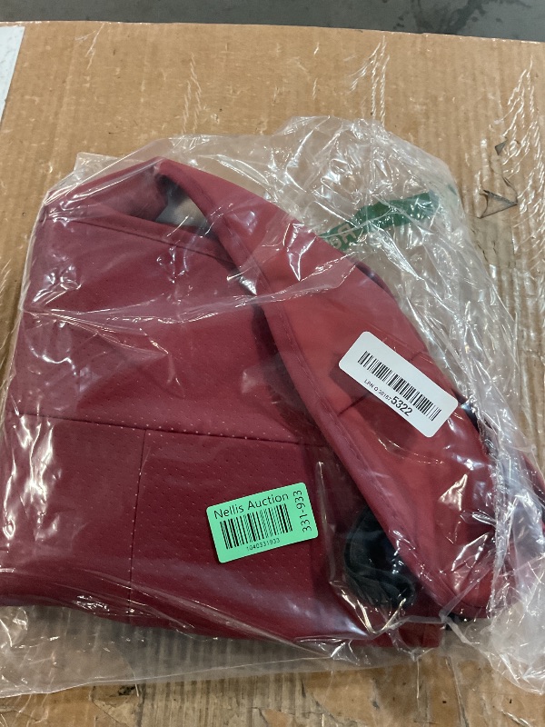 Photo 1 of (ONLY ONE) Mandark 2PCS Car Seat Cover, Bottom Full Wrapped Vehicle Front Seat Protector, Anti-Slip Breathable Leather Automotive Seat Cushion Pad Accessories, Universal for Sedan SUV Truck (Wine Red)