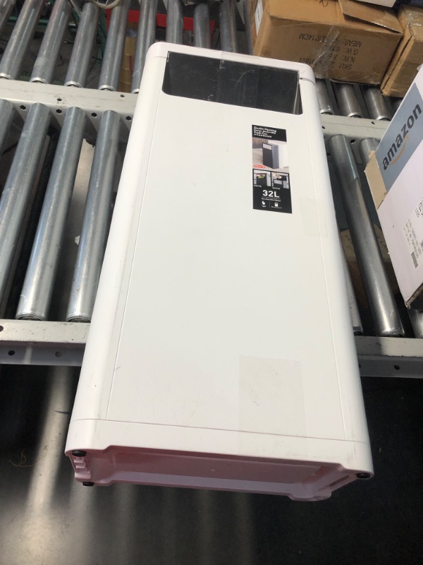Photo 1 of ***DAMAGED - SEE COMMENTS***
WanWanKa Trash Can with Lid, Large Tall 8 Gallon Commercial Trash Can, Plastic Waste Bin with Press top Lid, White Garbage Can Suitable for Kitchen, Bathroom, Bedroom, Living Room, Office