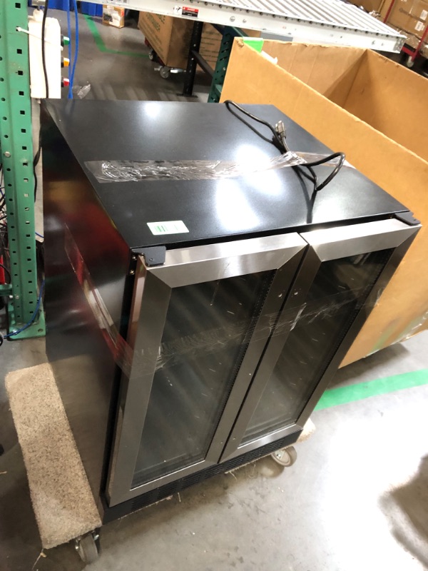 Photo 1 of ***NO PACKAGING NO SHELVES - SCRATCHED AND DENTED - POWERS ON - UNABLE TO TEST FURTHER***
YITAHOME Wine and Beverage Refrigerator, 24 Inch Dual Zone Wine Fridge, Under Counter Wine Cooler Fridge Built-In or Self-standing, Holds 17 Bottles and 57 Cans (Dou