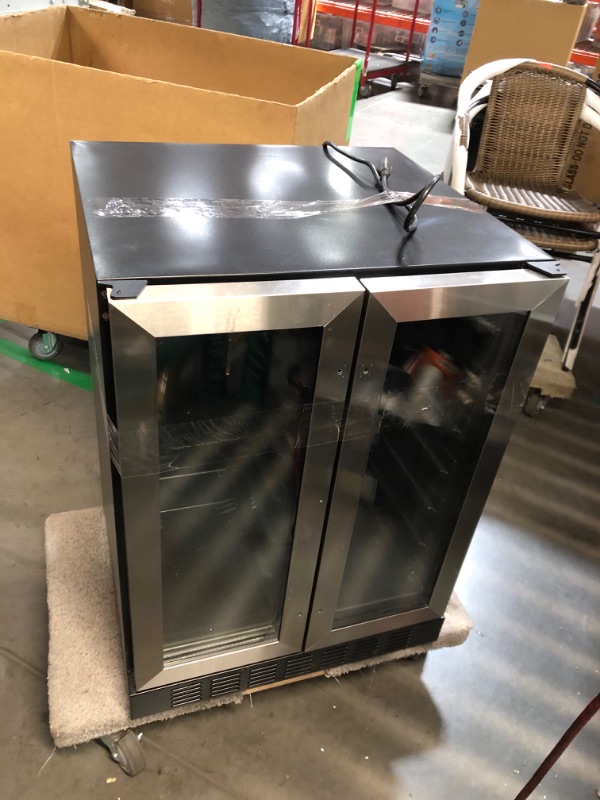 Photo 1 of ***NO PACKAGING NO SHELVES - SCRATCHED AND DENTED - POWERS ON - UNABLE TO TEST FURTHER***
YITAHOME Wine and Beverage Refrigerator, 24 Inch Dual Zone Wine Fridge, Under Counter Wine Cooler Fridge Built-In or Self-standing, Holds 17 Bottles and 57 Cans (Dou