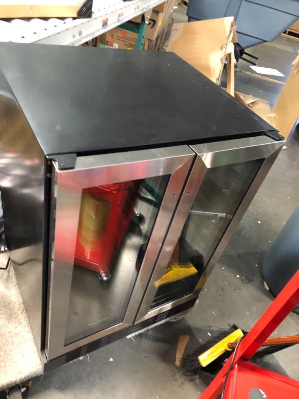 Photo 1 of ***NO PACKAGING NO SHELVES - SCRATCHED AND DENTED - POWERS ON - UNABLE TO TEST FURTHER***
YITAHOME Wine and Beverage Refrigerator, 24 Inch Dual Zone Wine Fridge, Under Counter Wine Cooler Fridge Built-In or Self-standing, Holds 17 Bottles and 57 Cans (Dou