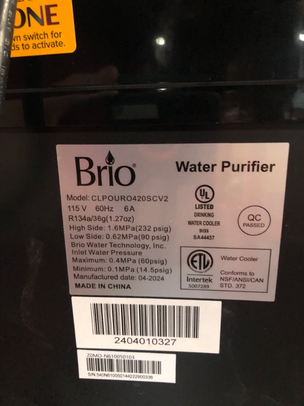 Photo 1 of ***DAMAGED - DENTED - SEE COMMENTS***
Brio Commercial Grade Bottleless Ultra Safe Reverse Osmosis Drinking Water Filter Water Cooler Dispenser-3 Temperature Settings Hot, Cold & Room Water - UL Approved – Point of Use