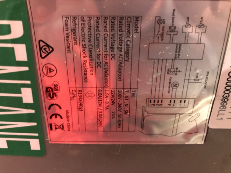 Photo 1 of ***MAJOR DAMAGE - WHEEL BROKEN OFF - POWERS ON - UNABLE TO TEST FURTHER - NO PACKAGING - SEE PICTURES***
Alpicool T60 Dual Temperature Control 12 Volt Refrigerator 63 Quart Portable Car Fridge Freezer (-4°F~68°F) for Truck, RV, Boat, Camping and Travel