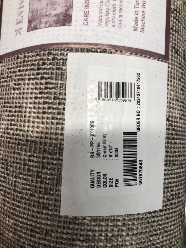 Photo 1 of ***USED - DIRTY - NO PACKAGING***
Eviva 8x10 Area Rugs for Living Room Polypropylene Turkish Rug Indoor Low Pile Large 8 X 10' Rug with Stain-Resistant Big Size Grey 8 by 10 Rugs for Bedroom Huge Farmhouse in Gray and White