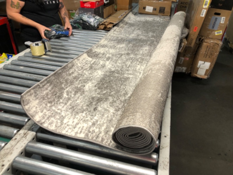 Photo 1 of ***USED - DIRTY - NO PACKAGING***
Eviva 8x10 Area Rugs for Living Room Polypropylene Turkish Rug Indoor Low Pile Large 8 X 10' Rug with Stain-Resistant Big Size Grey 8 by 10 Rugs for Bedroom Huge Farmhouse in Gray and White