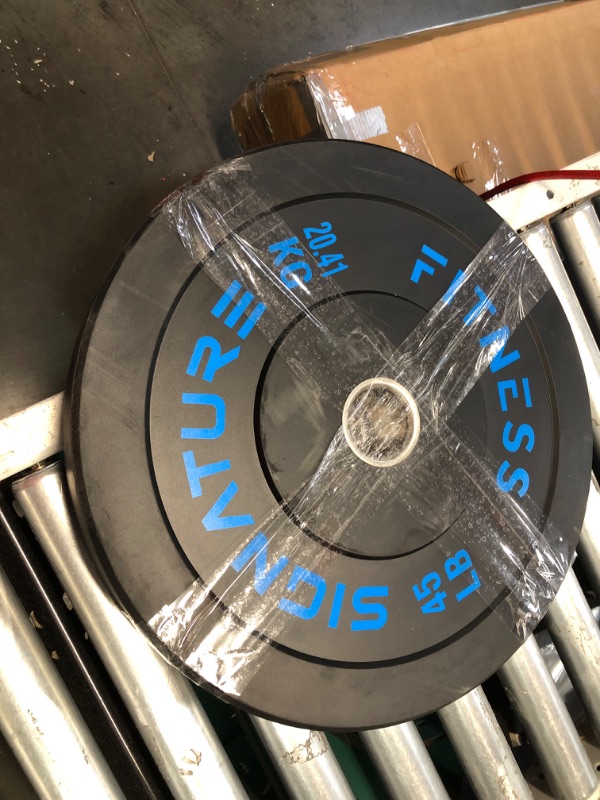 Photo 1 of ***USED - NO PACKAGING***
Single Fitvids Signature Fitness 45 Pound Bumper Weight, Rubber Coated, Black, Colored Text