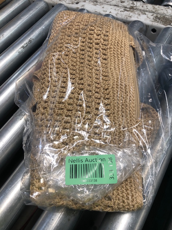 Photo 1 of (see images) (strap is damaged) The Sak Casual Classics Tote Bag - Hand Crochet Woman's Purse For Everyday, Travel, Beach Bag - Handbag With Shoulder Straps - Bamboo W/Gold