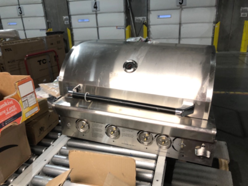 Photo 1 of ***PARTS ONLY DENTED***Garveelife 36-Inch Bulit in Grill, Natural Gas Grill, Stainless Steel 4-Burner Grill Head with Rear Infrared Burner and Opener for Outdoor Kitchen, BBQ Grill Island