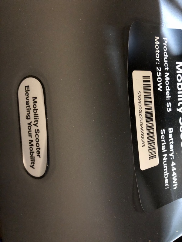 Photo 1 of ***USED - NO CHARGER - DOESN'T POWER ON - UNABLE TO TROUBLESHOOT - SEE PICTURES***
Paiseec S3 Foldable Mobility Scooter for Adults, Seniors - 25 Miles Range, 6 mph, Lightweight Mobility Scooter for Travel, Improved Safety, Large Wheels for Outdoor, LED He