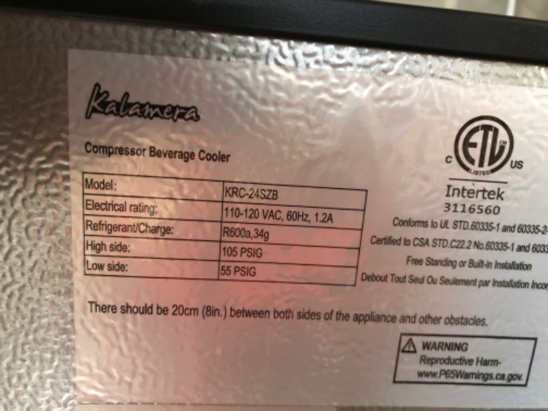 Photo 1 of ***USED - NO PACKAGING - DAMAGED - DENTED - FLASHES AN ERROR CODE - SEE PICTURES***
24 Inch Under Counter Beverage Fridge -Max 164Cans Capacity Drink cooler,Wide 24''Perfectly for Built in Space, Adjustable shelves for any size beverage/beer/soda Transpar