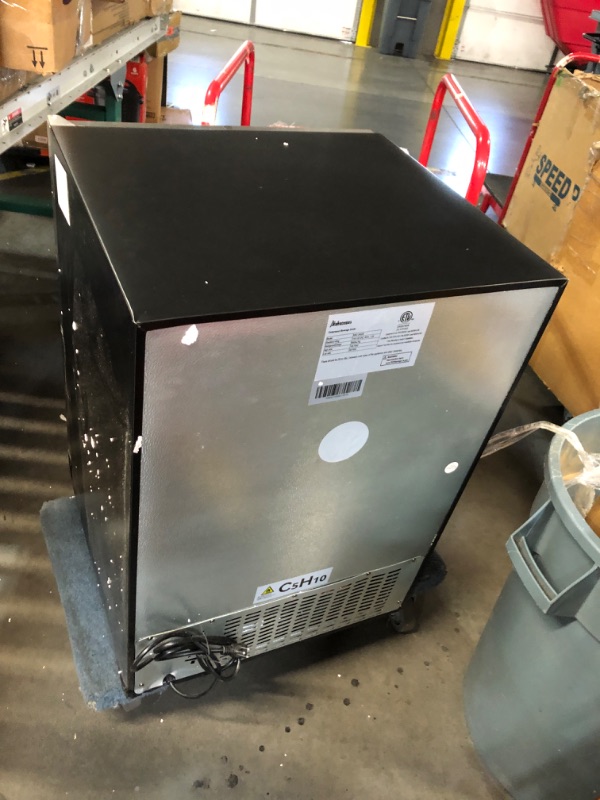 Photo 1 of ***USED - NO PACKAGING - DAMAGED - DENTED - FLASHES AN ERROR CODE - SEE PICTURES***
24 Inch Under Counter Beverage Fridge -Max 164Cans Capacity Drink cooler,Wide 24''Perfectly for Built in Space, Adjustable shelves for any size beverage/beer/soda Transpar